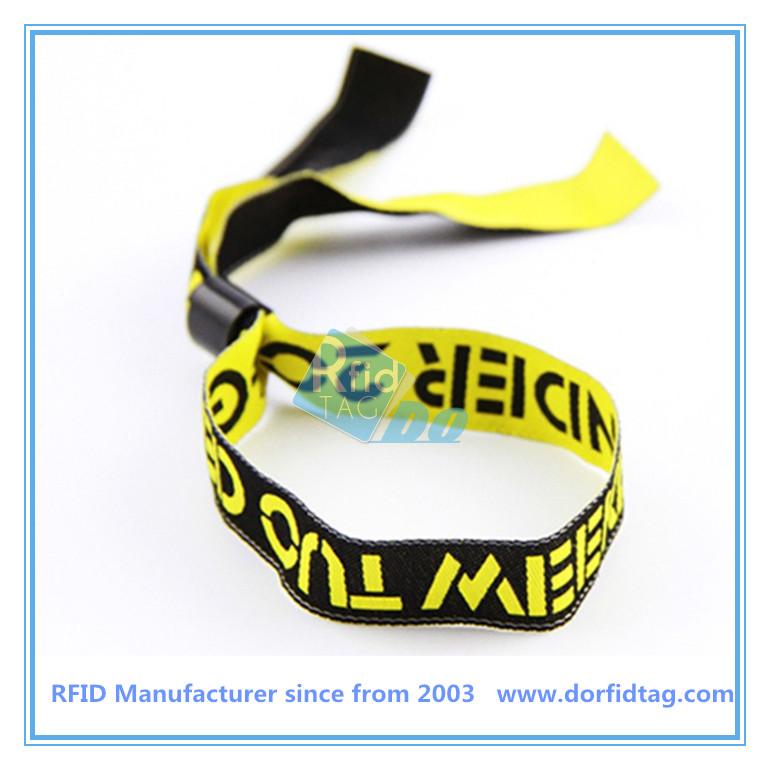 Hot Selling RFID Fabric Festival Bracelet cloth wristbands 